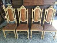 Cadeiras em madeira e couro antigas