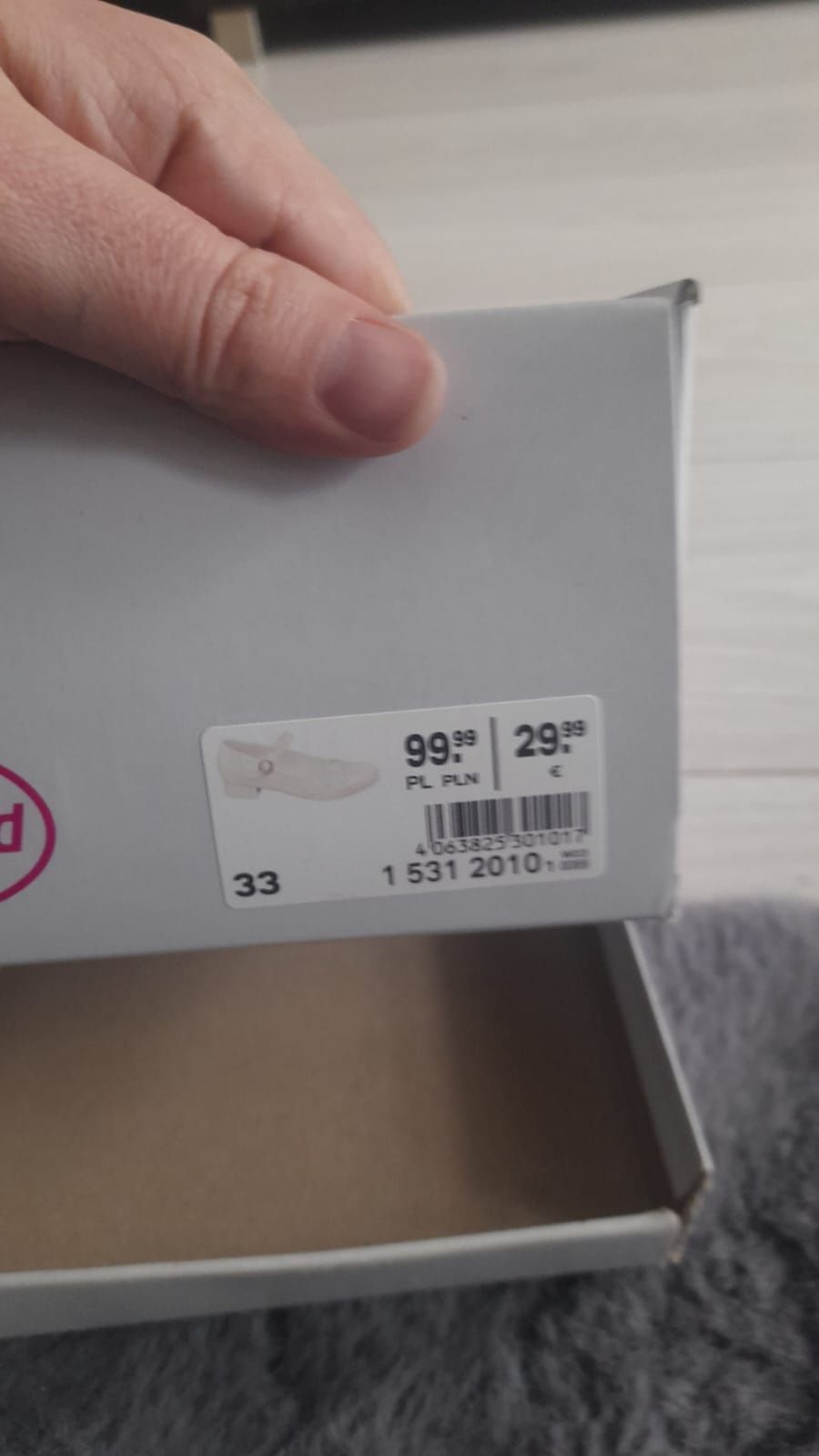 Białe lakierki komunijne rozmiar 33