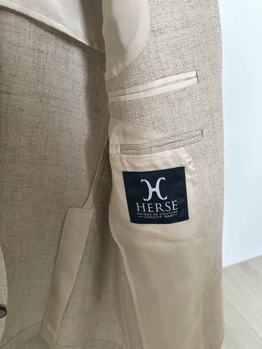 Чоловічий піджак блейзер вовна льон коричневий бежевий XL 54 Herse