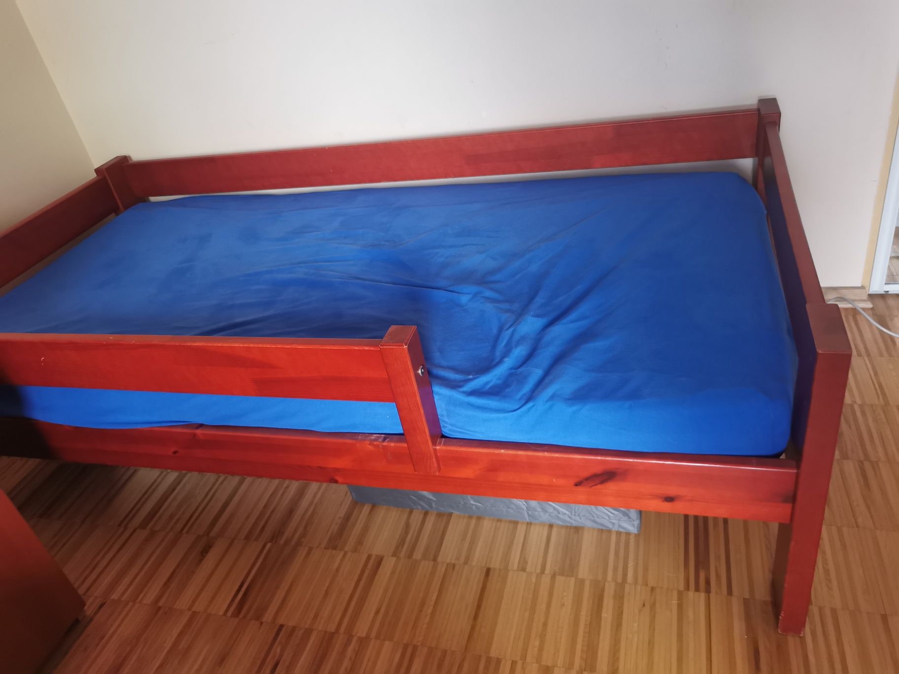 Łóżko dziecięce 160x80 80x160 drewniana rama + materac