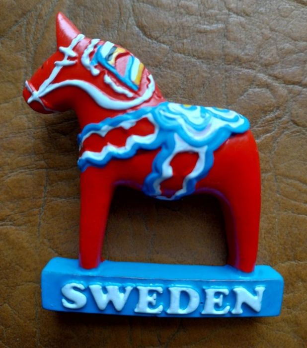 Magnes na lodówkę konik koń Szwecja Sweden nowy