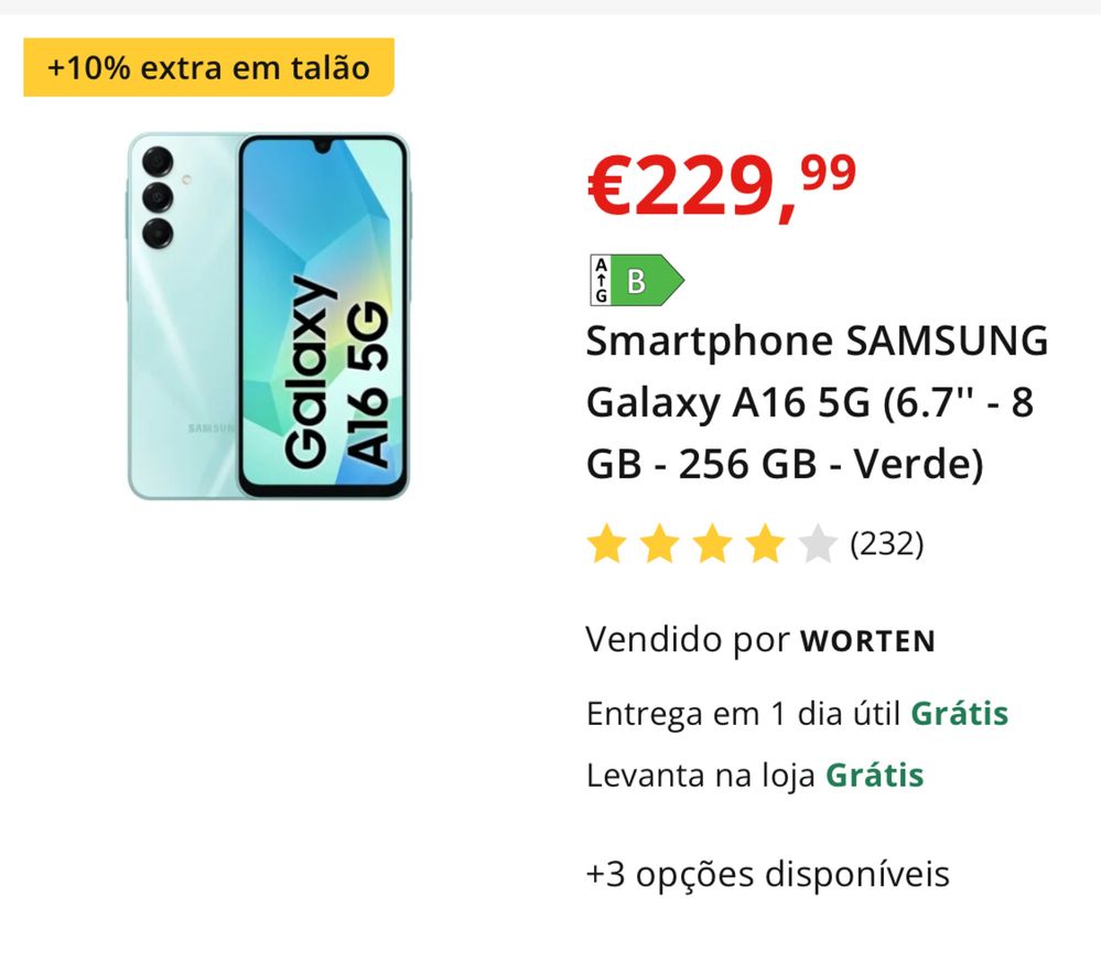 Samsung Galaxy A16 5G de 256gb!