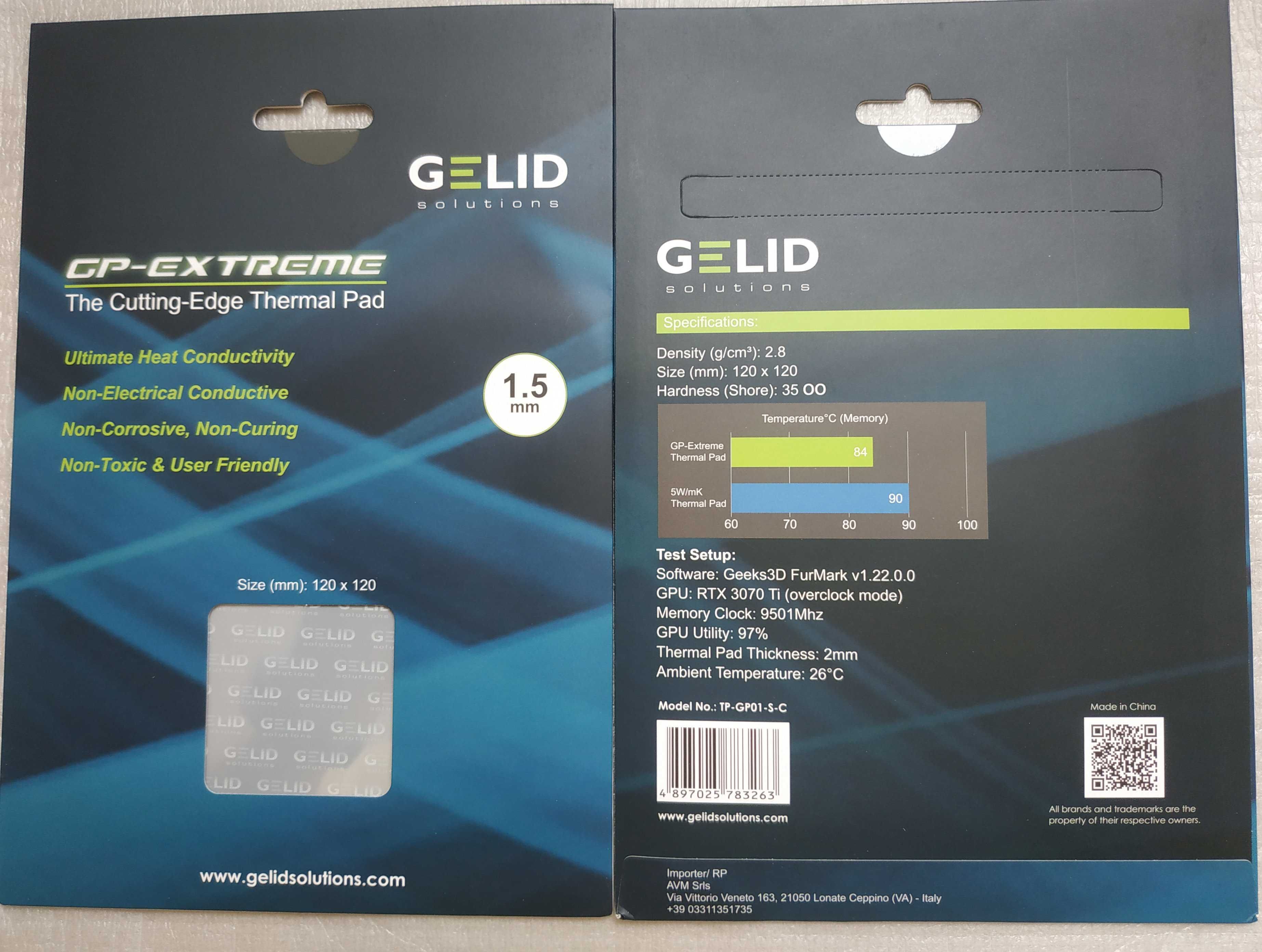Термопрокладка GELID GP-EXTREME Thermal Pad 120*120*1.5mm 12W/mK