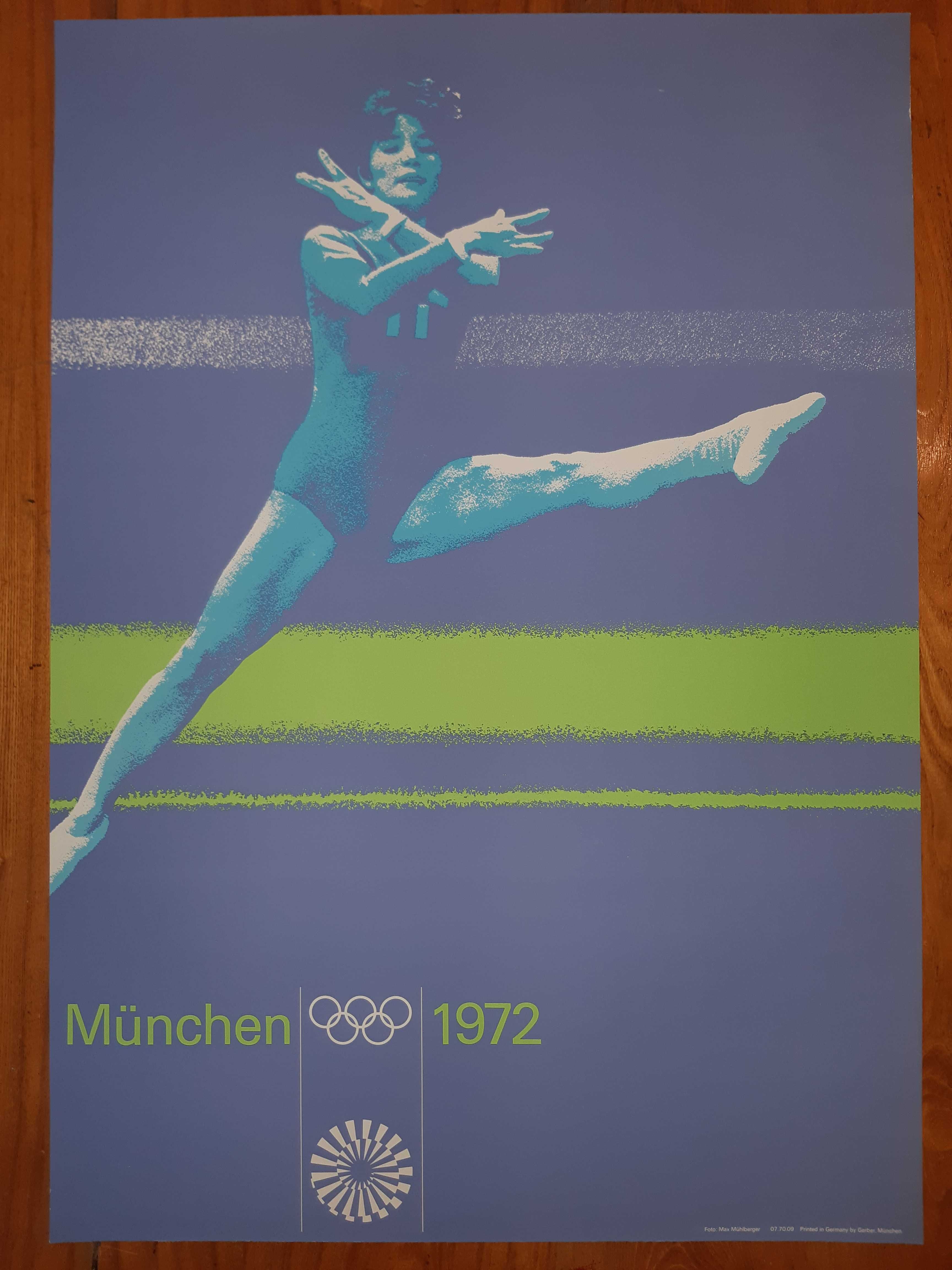 Plakat vintage Monachium 1972 Olimpiada komplet gimnastyka