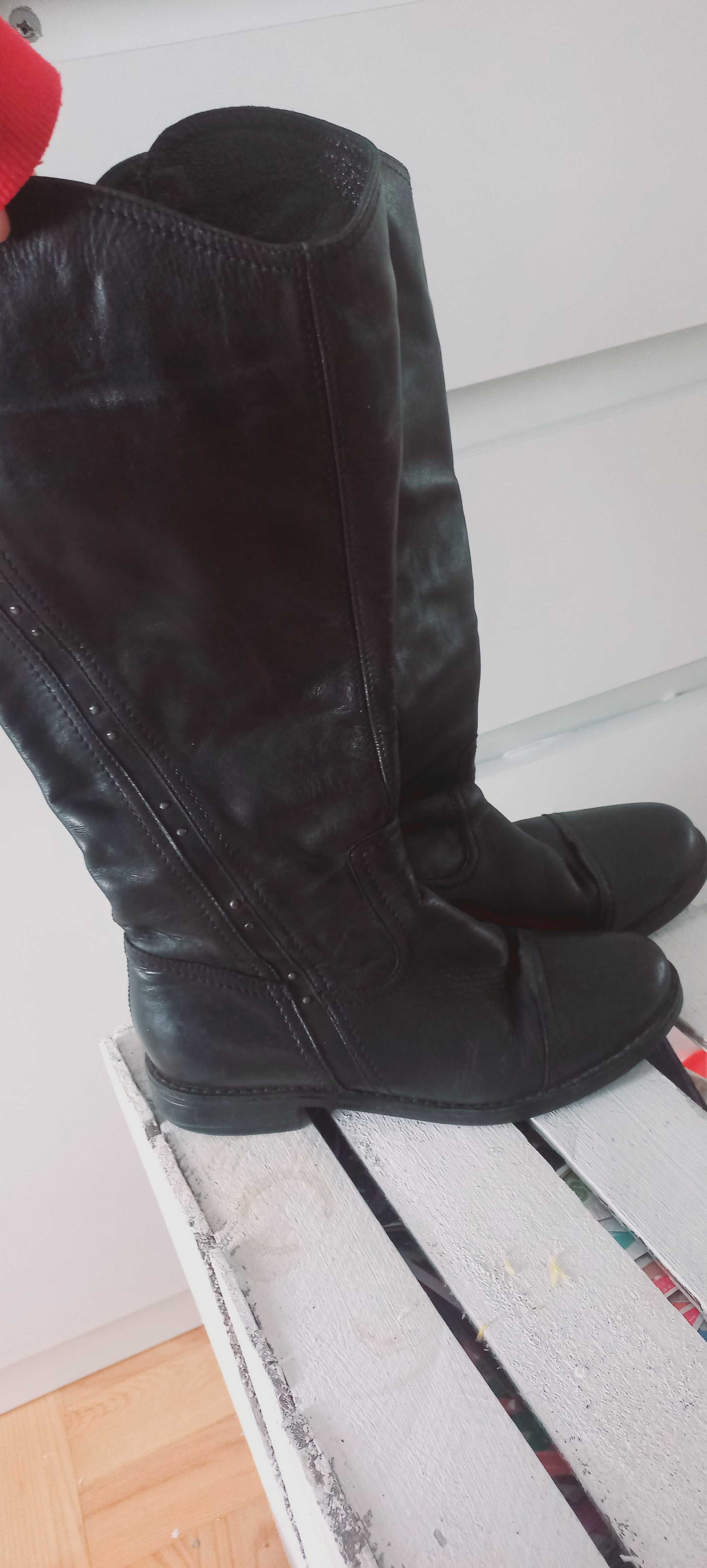 Buty zimowe skórzane 37