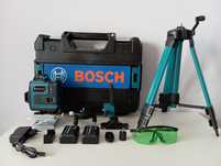 Штатив 1м. BOSCH 4D лазерний рівень. 2 АКБ. Кейс. Лазерный уровень.