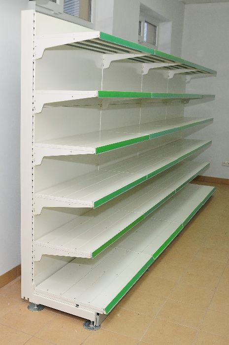 Regał regały Otto Kind przyścienne sklepowe białe metalowe