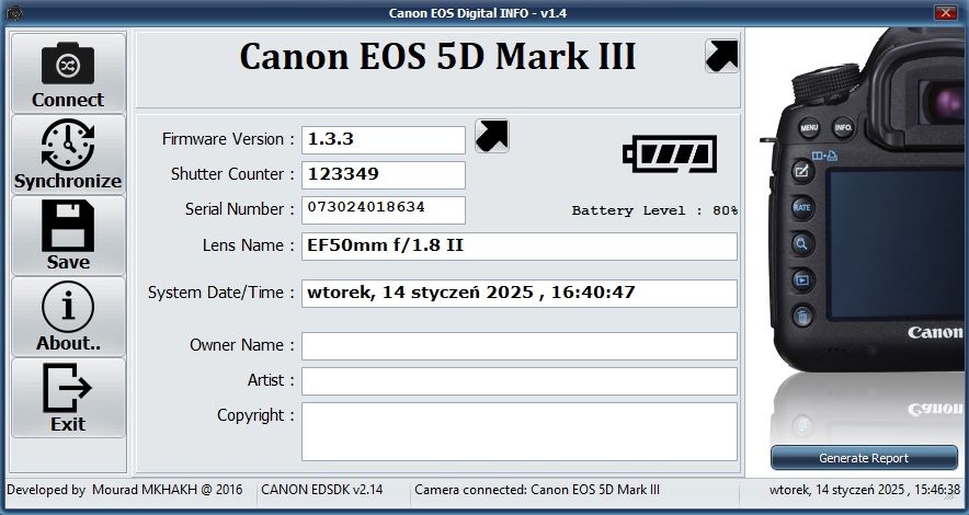 Canon EOS 5D Mark III DSLR aparat 123tyś