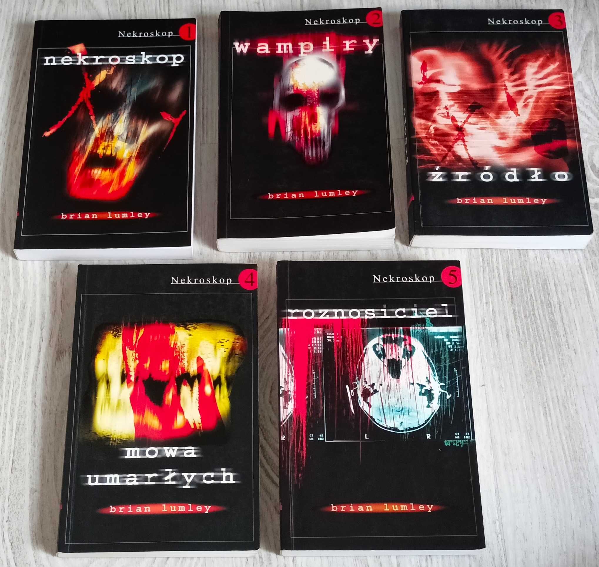 5x Brian Lumley NEKROSKOP Wampiry Źródło Mowa umarłych Roznosiciel