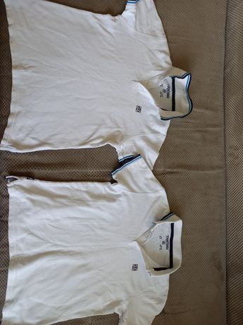 Białe koszulki polo 128-134cm
