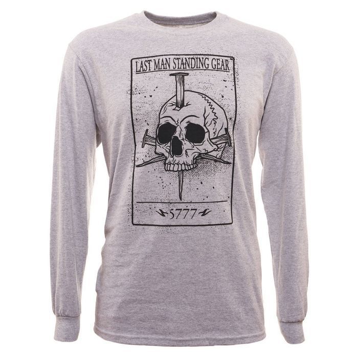 Koszulka z nadrukiem karty śmierci LMS Gear Death Card Skull LS, Grey