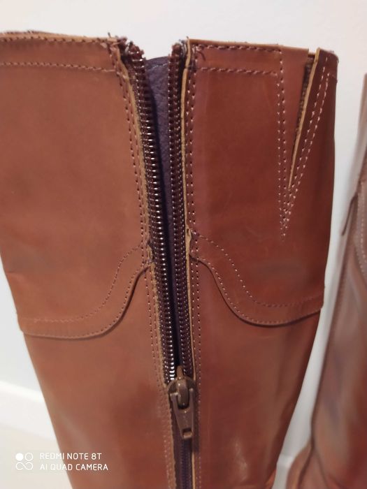 Kozaki z rudej skóry rozmiar 36