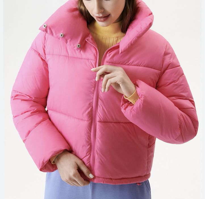 Куртка пуффер розовая зефирка sinsey 42-44