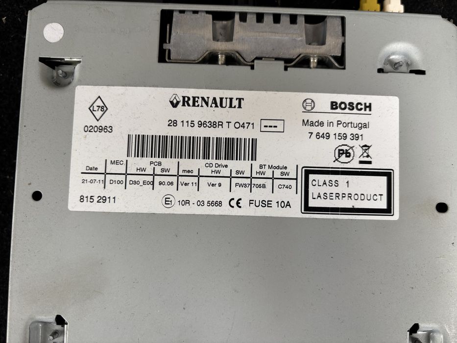 Радіо Renault Megane 3 комплект аудіо системи TomTom