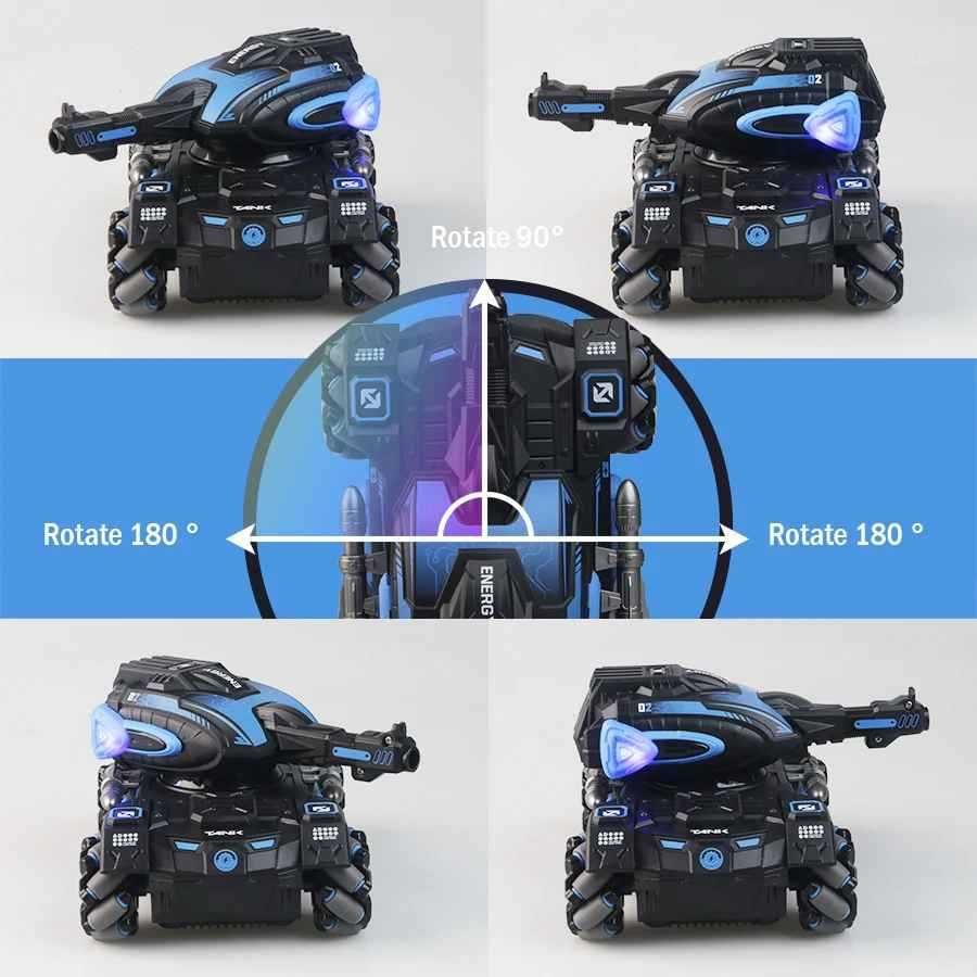 Carro de brinquedo RC spray 2.4G tanque de polo brinquedo acrobatico