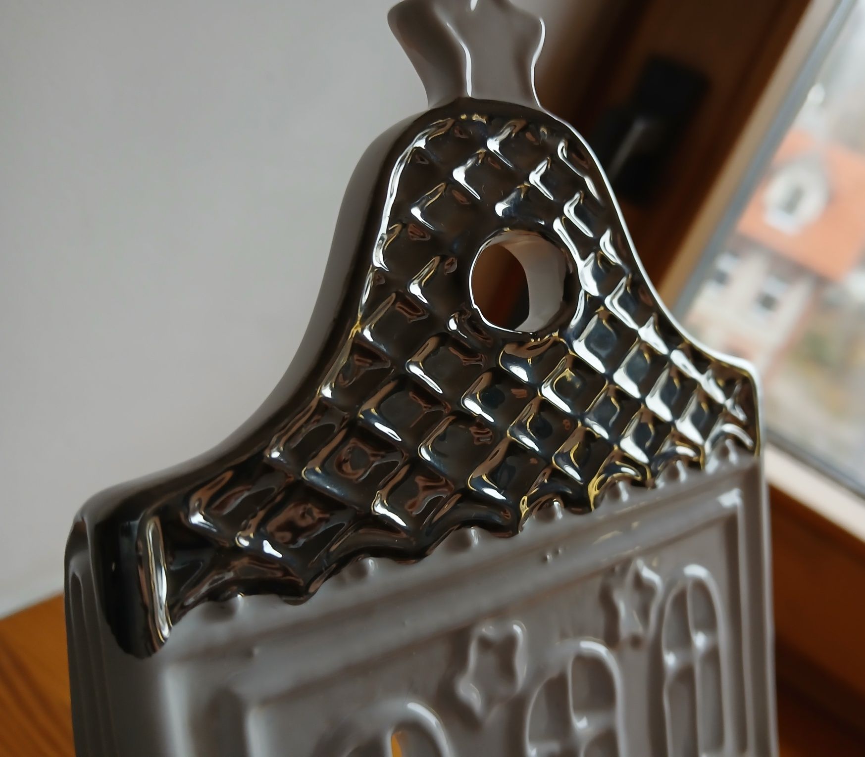 Świecznik kamieniczka, domek ceramiczny, święta.