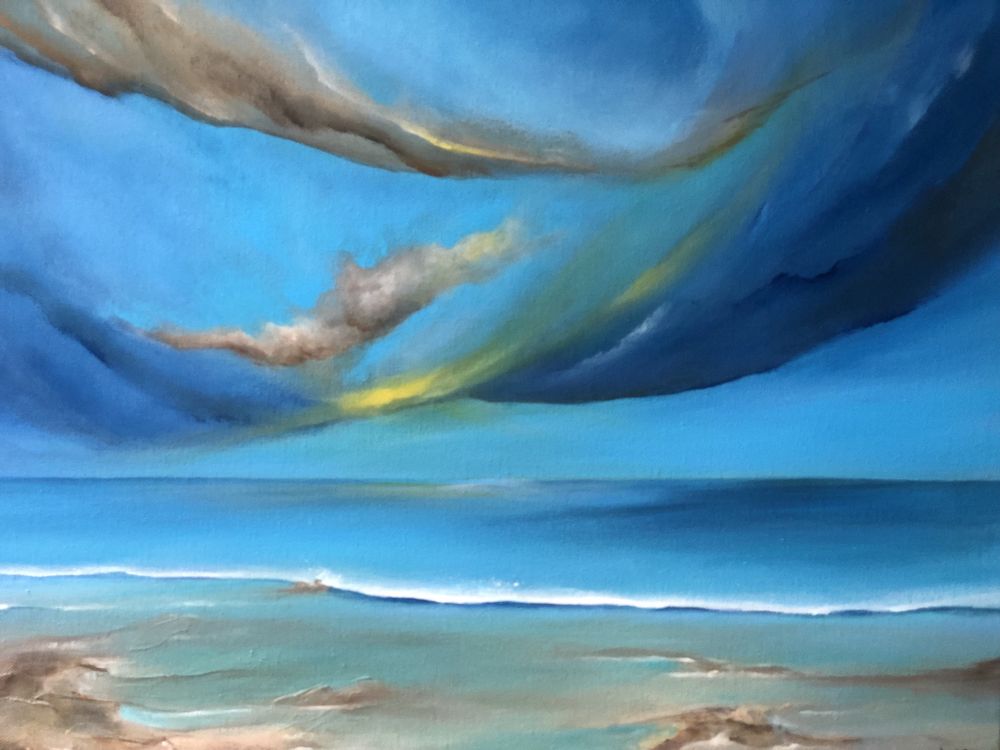 Obraz ręcznie malowany morze