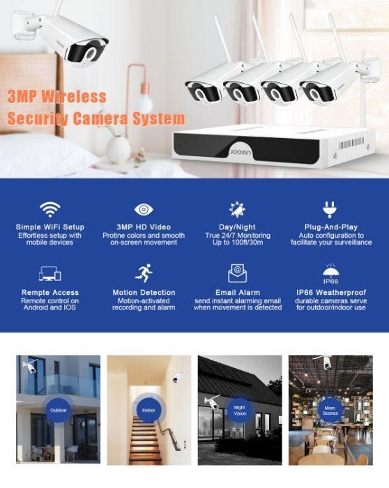 Sistema Vigilância WIFI * 8 Camaras 2160P Exterior * KIT NOVO