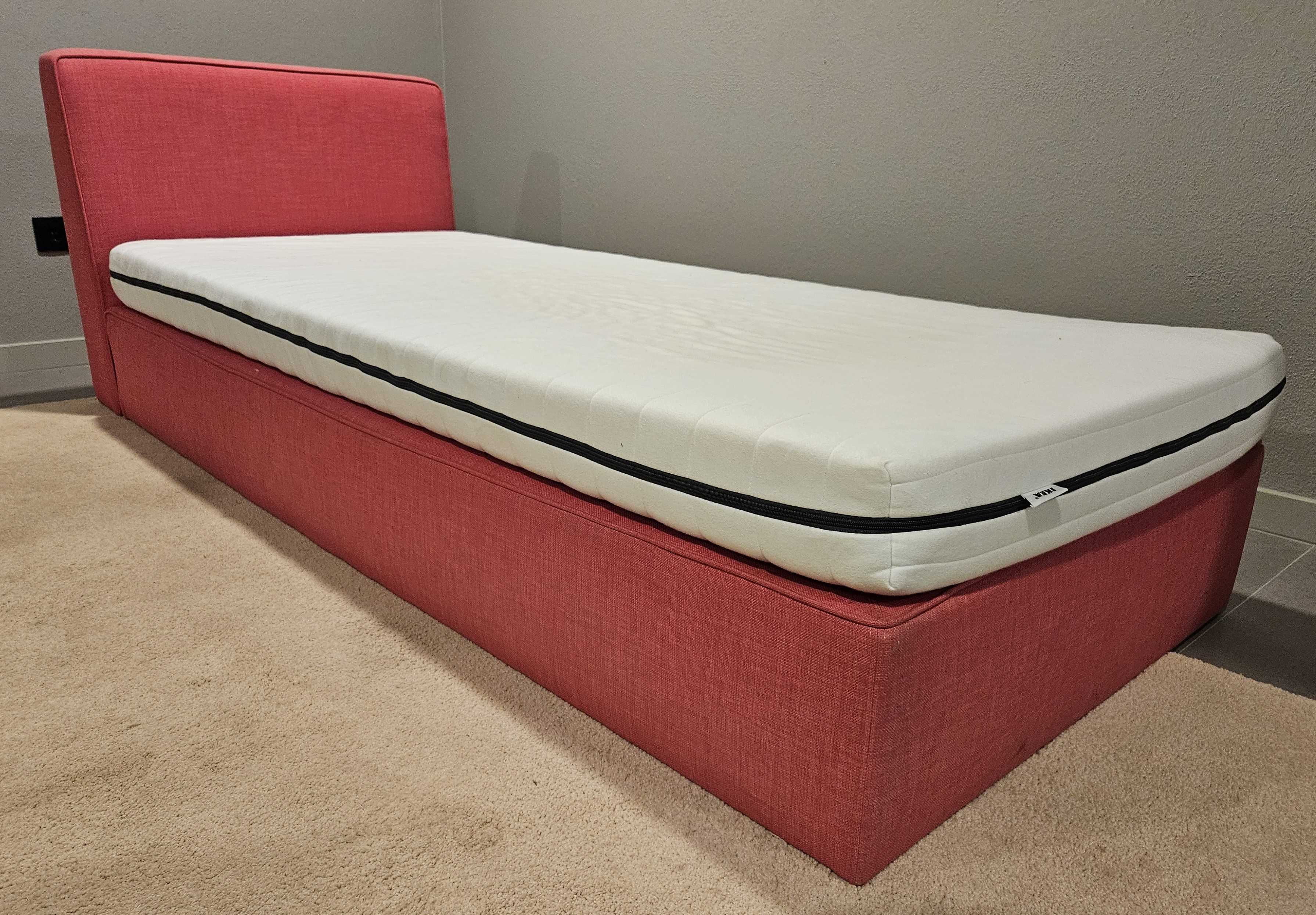 Cama sommier individual impecável - rosa