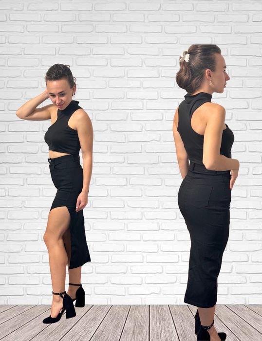 Чорний топ. Одне плече