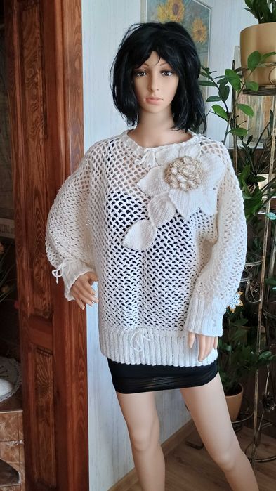 sweter,bluzka,tunika,robótka,rękodzieło,szydełko,bluzka