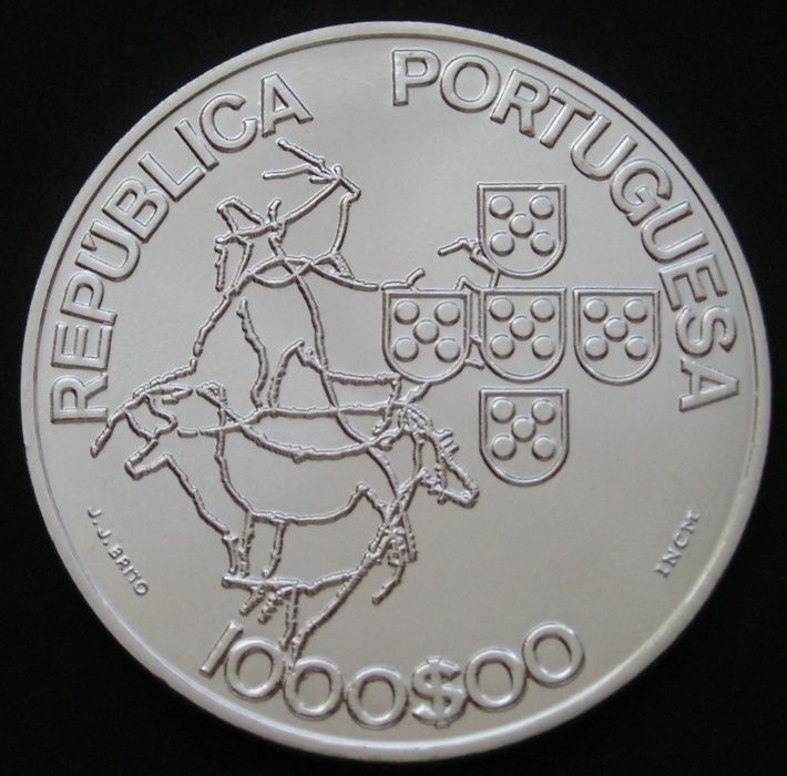 Portugalia 1000 escudos 2000 - Prezydencja UE - srebro - st 1/2