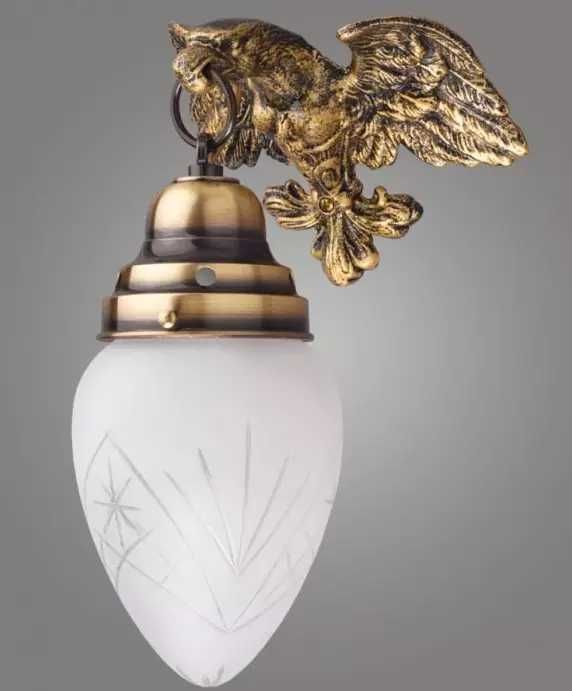 Lampa wisząca  EAGLE żyrandol kryształ kinkiet z orłem mosiądz retro
