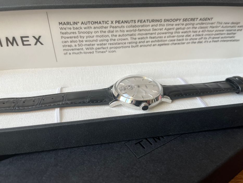 Zegarek Timex Marlin Automatic x Peanuts Snoopy Secret Agent nowy