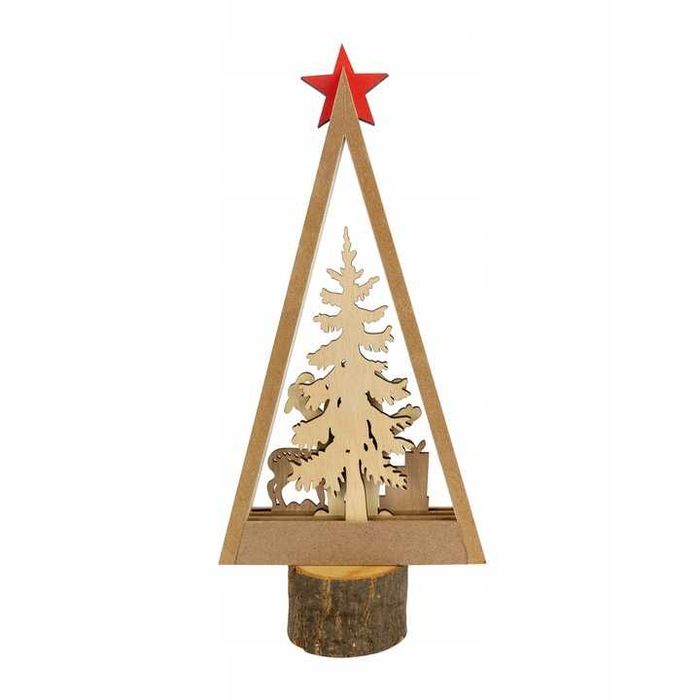 Drewniany stroik świąteczny Choinka ozdoba dekoracja boże narodzenie