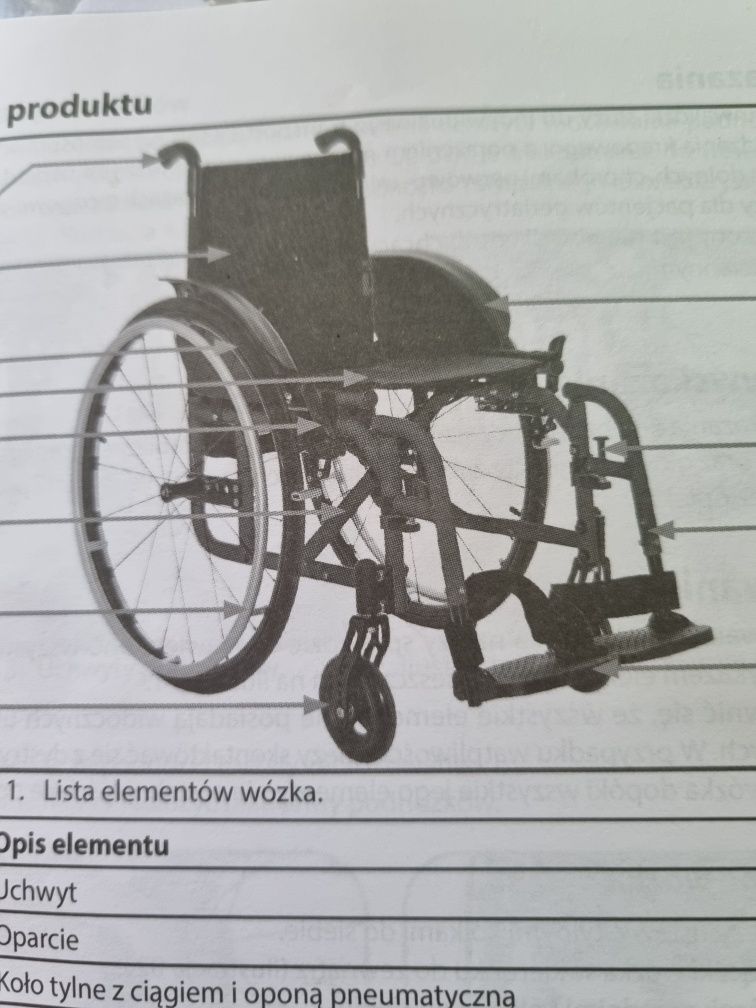 Wózek inwalidzki ze stopów lekkich Flexi Light Vitea Care nowy okazja