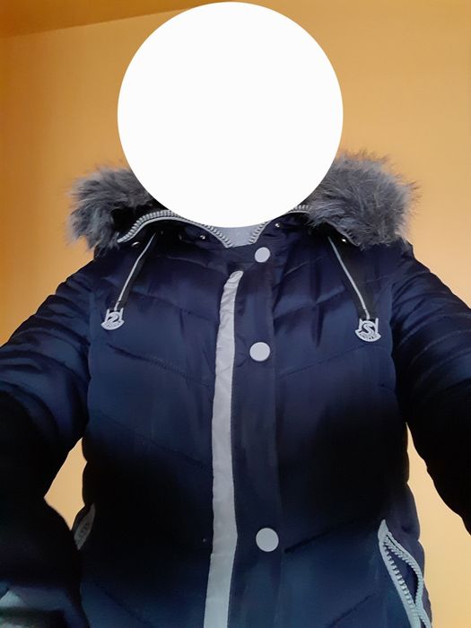 Kurtka zimowa damska, L, ciemny granat, ciemna, 42 ciepła