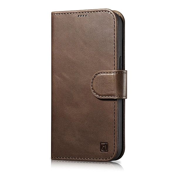 iCarer Oil Wax Wallet Case 2in1 etui iPhone 14 Pro skórzany pokrowiec
