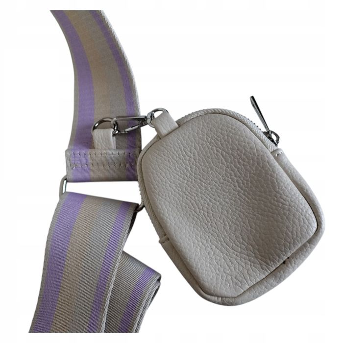 Duża Nerka Damska - Beżowa Torebka Damska Na Ramię - Saszetka + Etui