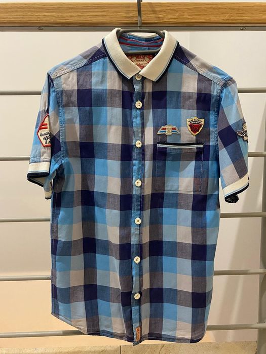 Koszula dziecięca/młodzieżowa z krótkim rękawem w kratę