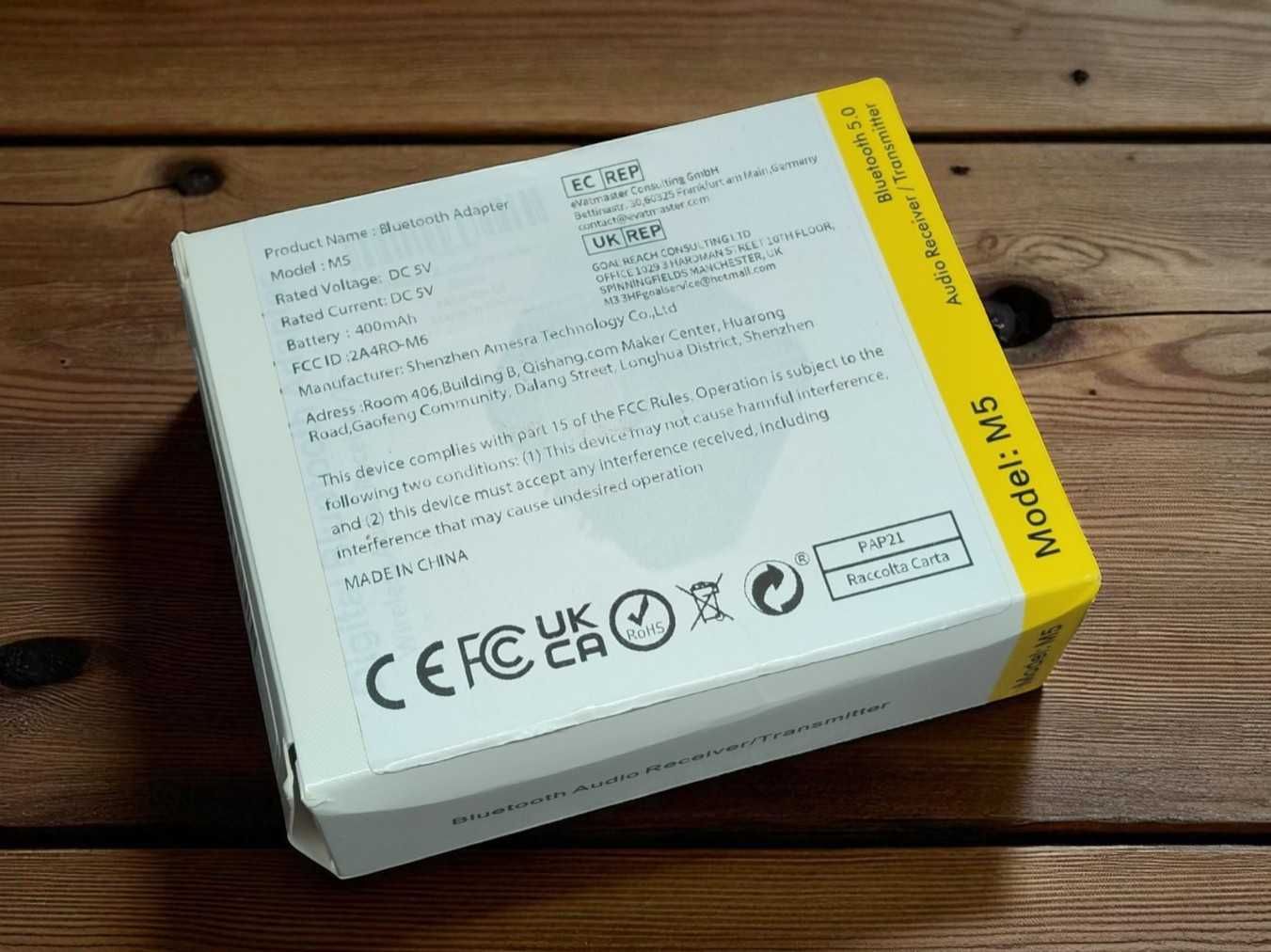 Bluetooth 5.0 адаптер 2в1 з LED Дисплеєм, приймач та передавач RX/TX