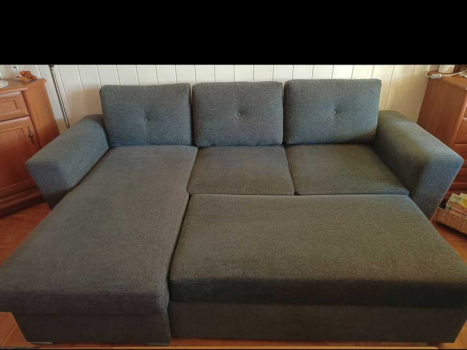 Narożnik z funkcją spania - kolor SZARY