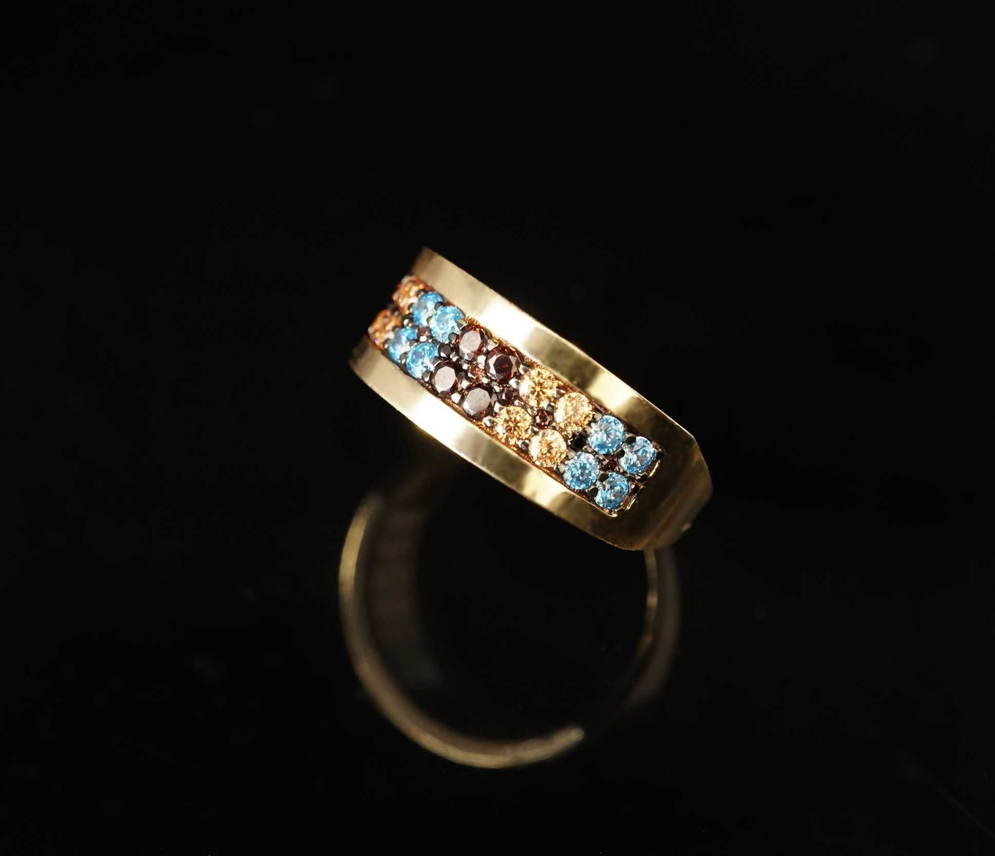 Złoto 500-Złoty pierścionek z cyrkoniami rozm 20