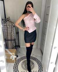Шикарная асимметричная плиссированная блуза/кроп/рубашка Zara! р.XS/S