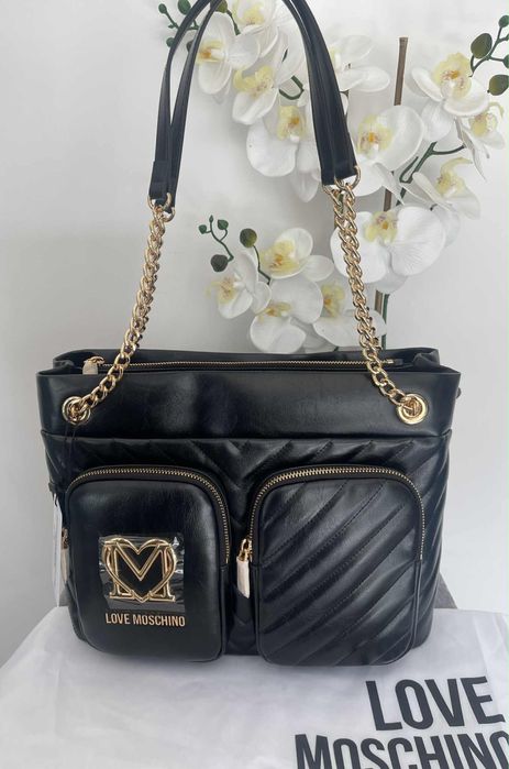 Nowa torebka shopperka Love Moschino A4 ztote dodatki