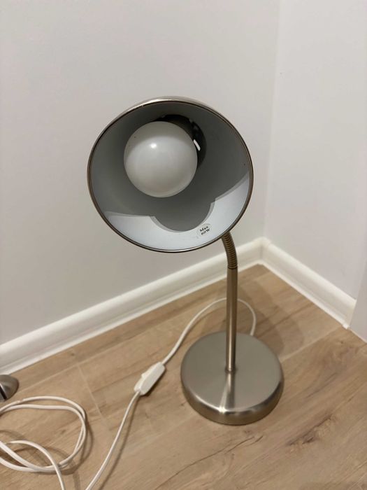 lampka biurko nocna srebrna