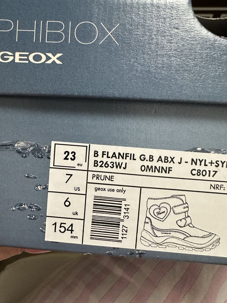 Зимние сапоги Geox на девочку размер 23
