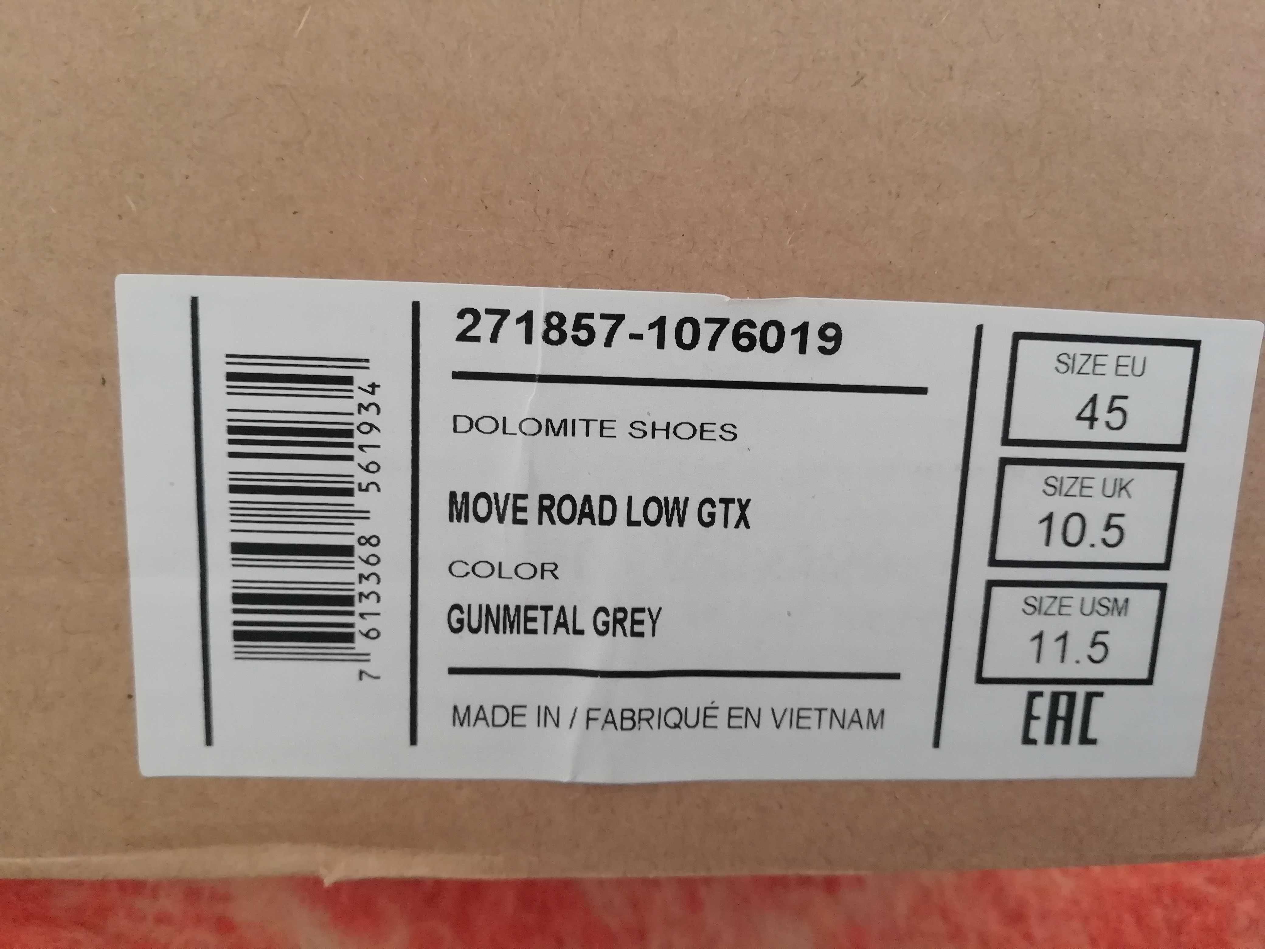 NOWE  r. 45 DOLOMITE GORE-TEX, Move Road Low GTX, podeszwa Michelin