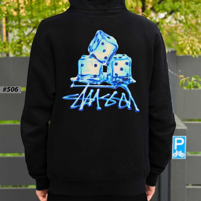 Биг Лого Принт | Черная Кофта Stussy | Худі Стусси Fuzzy Ice Чорне