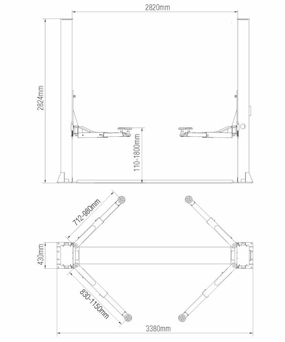 Подъемник автомобильный для СТО 4 т + БЕСПЛАТНАЯ ДОСТАВКА