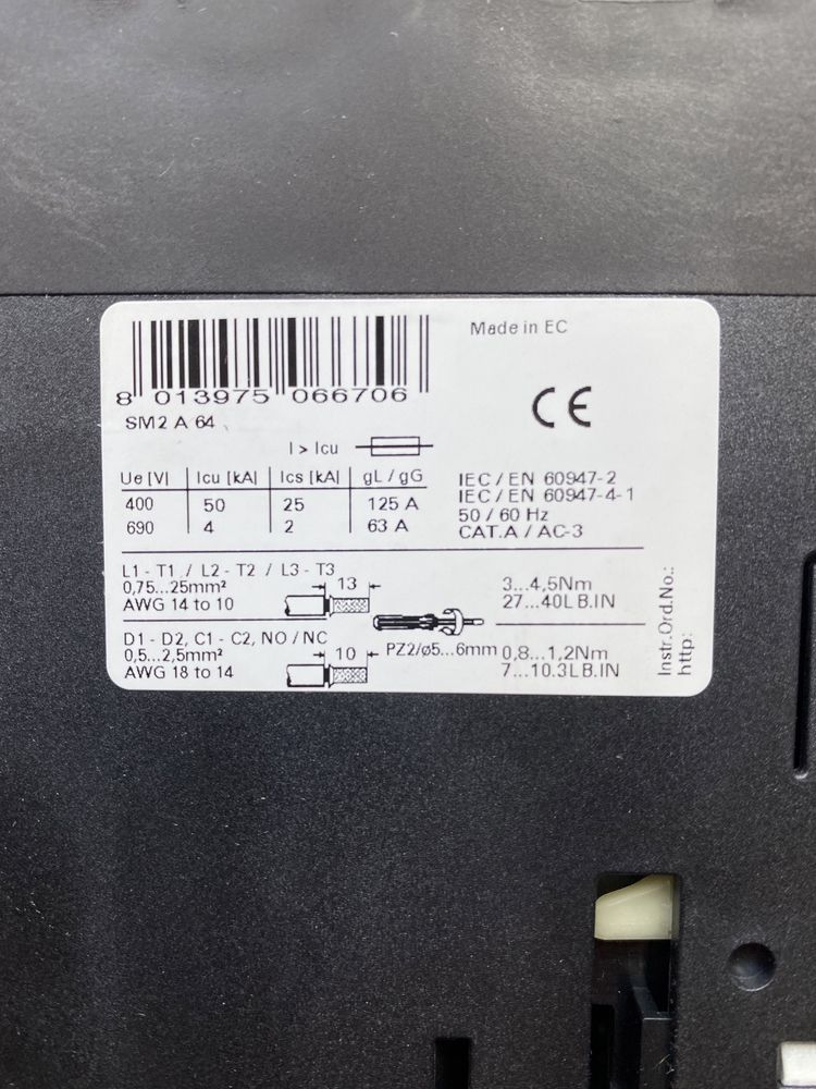 Автомат защиты двигателя Lovato 22-32A 11-15 kW