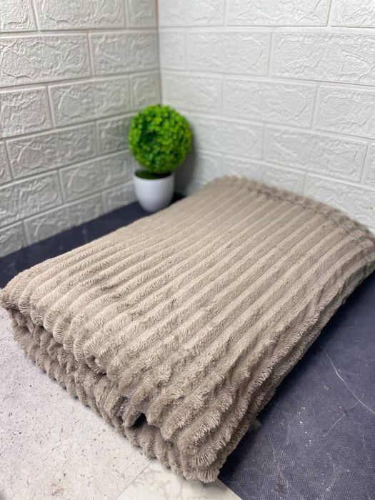 Плед Покривало євро розмір півтораспальні двоспальні 2 см полоска