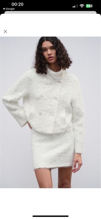 Неймовірно гарна курточка піджак пухнастий Zara, р.XL