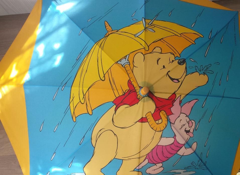 Parasol, parasolka, dla dziecka, kubuś puchatek, żółta, niebieska