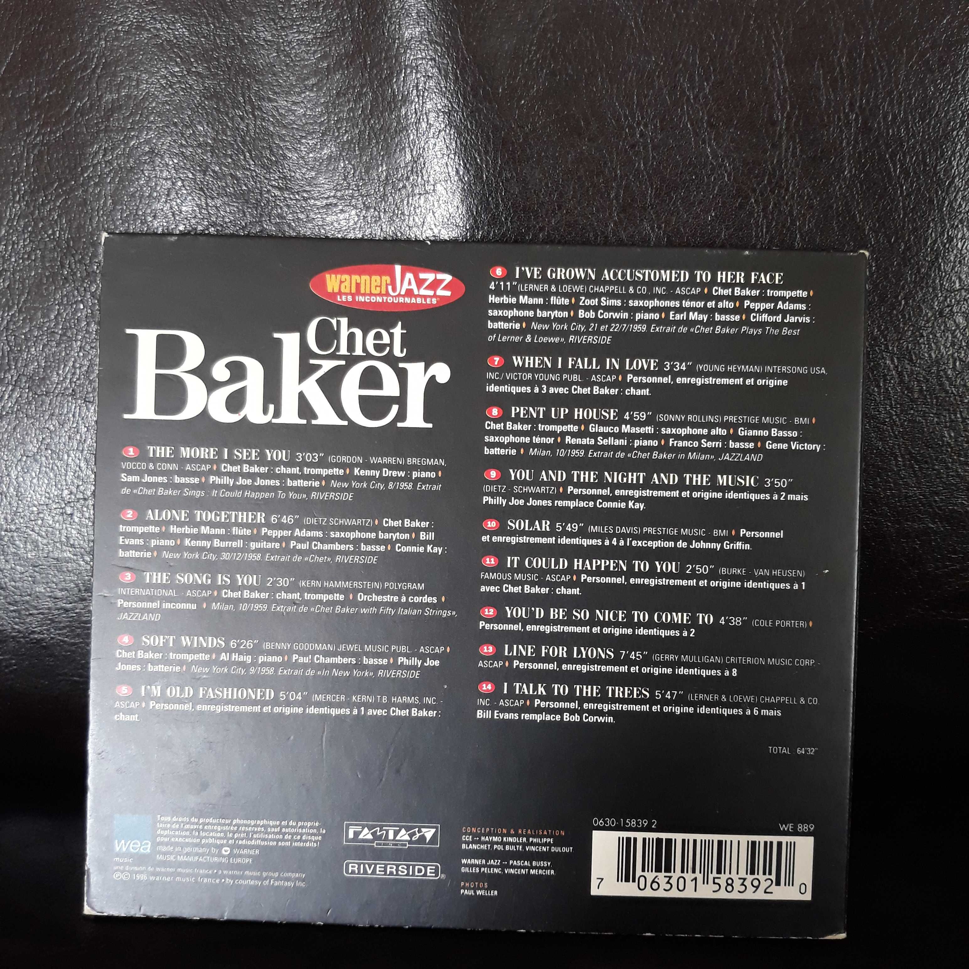 Chet Baker, Le Prince de la Ballade, cd, Warner 1996