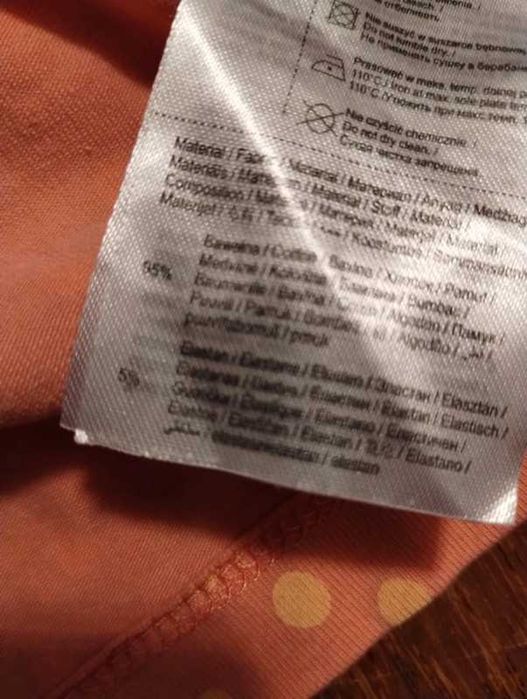 Sukienka Morelowa w Pomarańczowe Groszki Coccodrillo r. 74 (6-9 msc.)